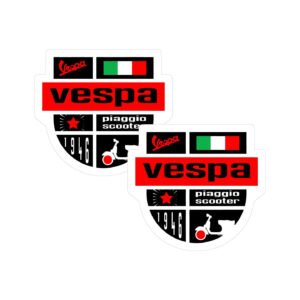 Piaggio Logo Style 3 Pair (2-Piece) Stickers Decals for Fairings & Helmets