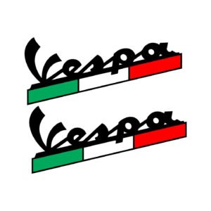 Piaggio Vespa Italia Logo Style 17 Pair (2-Piece) Stickers Decals for Body Panels