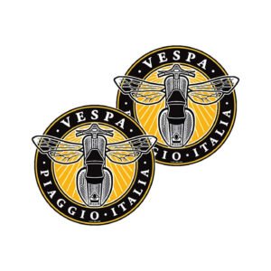Vespa Italia Stickers – Piaggio Scooter Italian Heritage Decals (2-Pack)