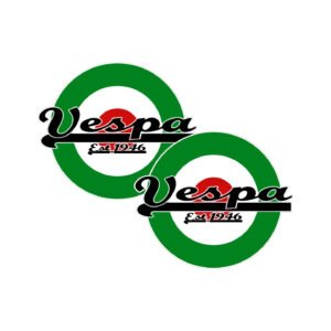 Piaggio Vespa Italia Logo Style 4 Pair (2-Piece) Stickers Decals for Legshield Panels