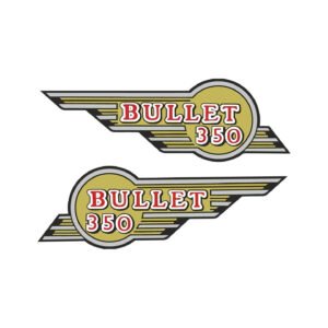 Royal Enfield Bullet 350 Logo Pair (2-Piece) Stickers Decals for Tank & Side Covers