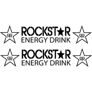 Rockstar Energy Stickers – Motocross MX BMX Snowboard Sponsor Decals (2-Pack)