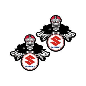 Suzuki Biker Logo Decals (2pc) - Custom Build Helmet & Fairing Graphic