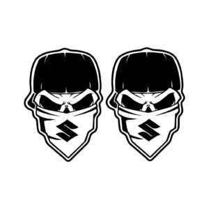 Suzuki Gang Skull Motorcycle Stickers – Custom Bodywork Decals (2-Pack)