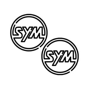 SYM Round Logo Decals (2pc) - Scooter Fairing & Helmet Logo Vinyl