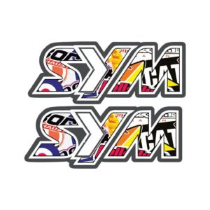 SYM Logo Style 3 Pair (2-Piece) Stickers Decals for Urban Scooter Builds