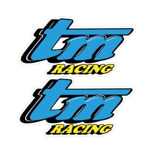 TM Racing Motorcycle Logo Pair (2-Piece) Stickers Decals for Enduro Plastics
