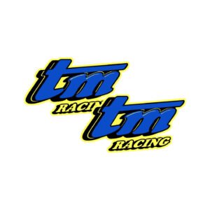 TM Racing Logo Style 3 Pair (2-Piece) Stickers Decals for MX Fairings