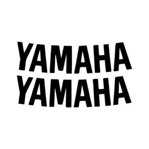 Yamaha Curved Logo Motorcycle Pair (2-Piece) Stickers Decals for Fairings Tank Helmet or Bodywork