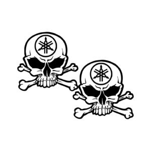 Yamaha Skull Logo Style 2 Graphic Pair (2-Piece) Stickers Decals for Fairings Helmet Toolbox or Body Panels