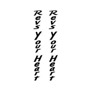 Yamaha Revs Your Heart Vertical Slogan Pair (2-Piece) Stickers Decals for Fairings Helmet Tank or Side Panels